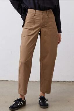 Ruti Slouchy Soft Twill Pants, Light Roast Brown, Size 2, NEW
